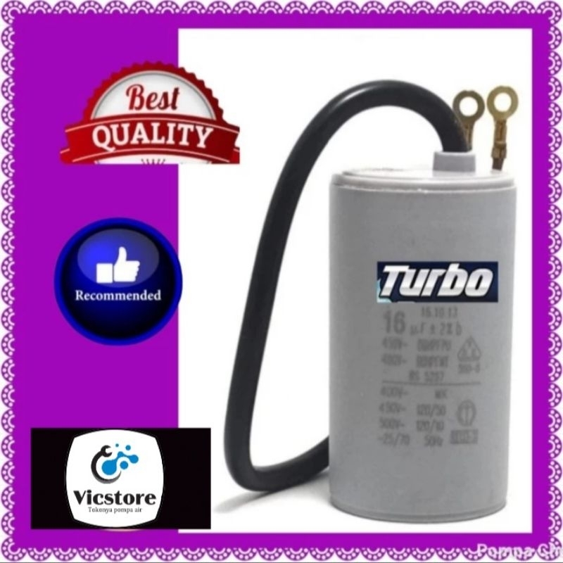 Kapasitor kabel Turbo 16 UF 450 vac pompa air jet pump DP 370 A 255 national gold 30/40 meter mc nas