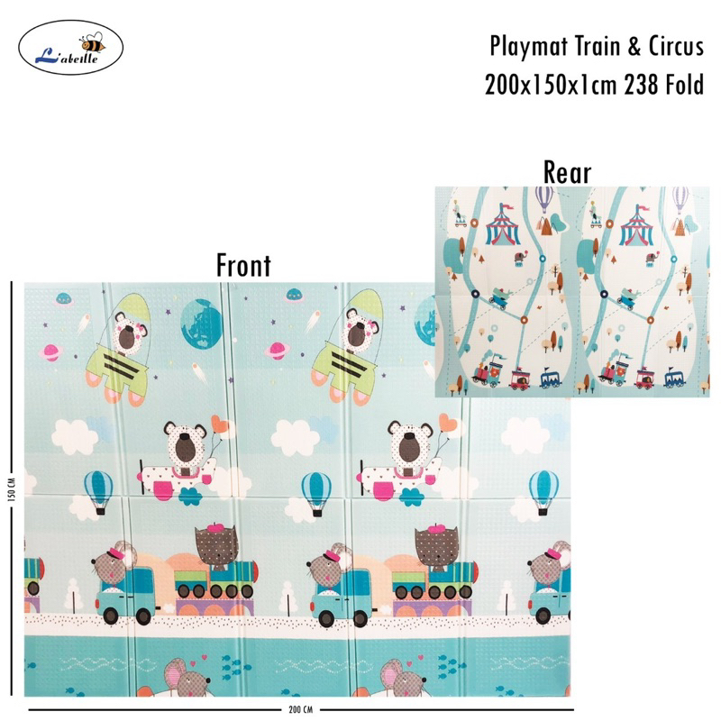 Makassar - Labeille / Junior Foldable Baby Playmat / Playmat Lipat Anak / Karpet Lipat Bayi / Matras Bayi