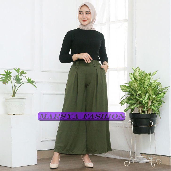 Celana Kulot Wanita Loose Pants Trousers Jumbo Haight Waist Kulot Viral terbaru dan Kekinian Kulot U