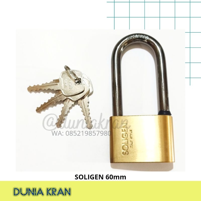 GEMBOK PAGAR ANTI MALING GEMBOK MOTOR ANTI MALING SOLIGEN NICKEL PLATED