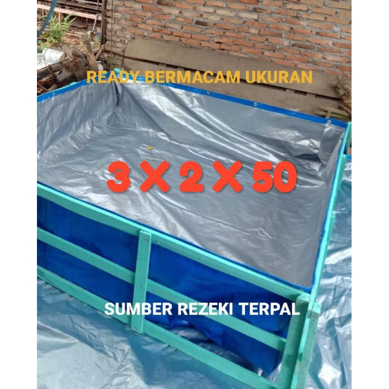 TERPAL KOLAM IKAN A5 UKURAN 3x2x50 / KOLAM TERPAL PETAK / TERPAL KOLAM