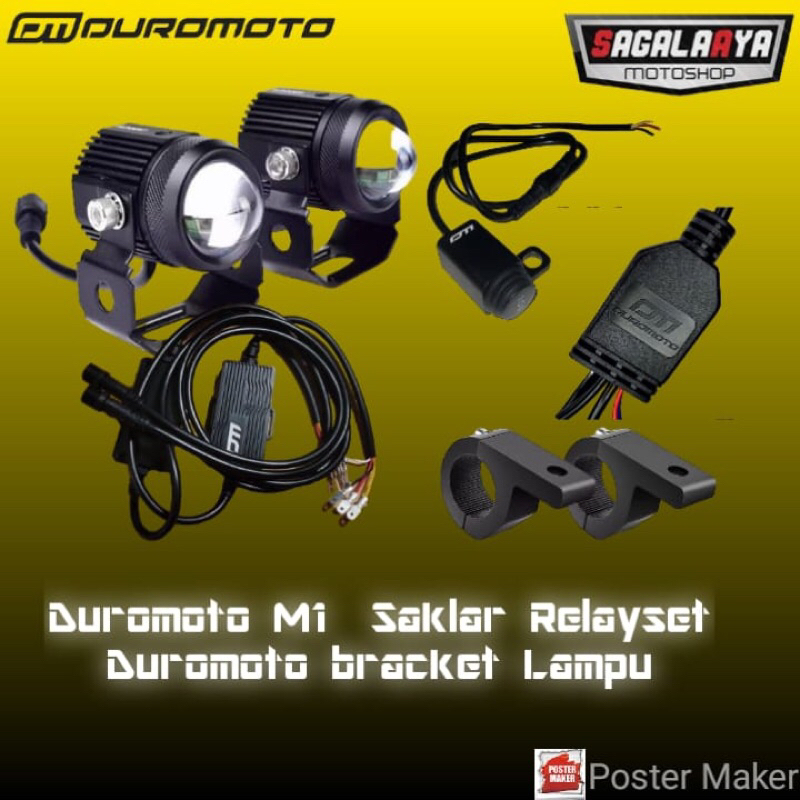 Paket Lampu Duromoto M1 Saklar ori Duromoto Relayset ori Duromoto Bracket Lampu Vinyx