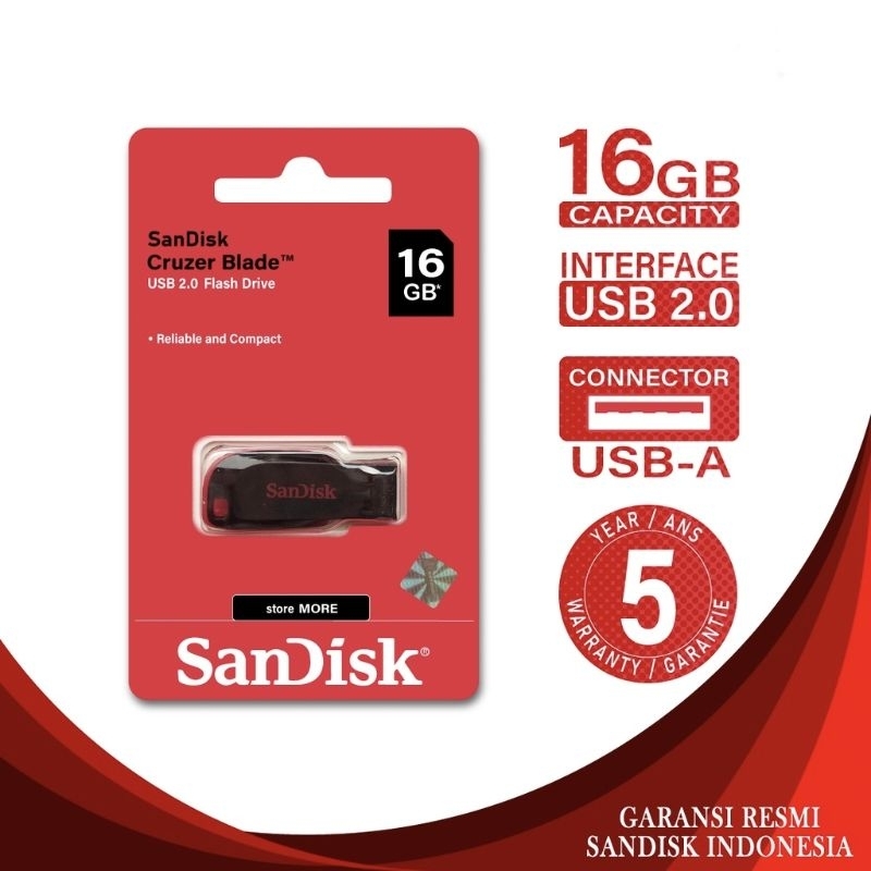 USB Flashdisk Sandisk Cruzer Blade 16GB Original