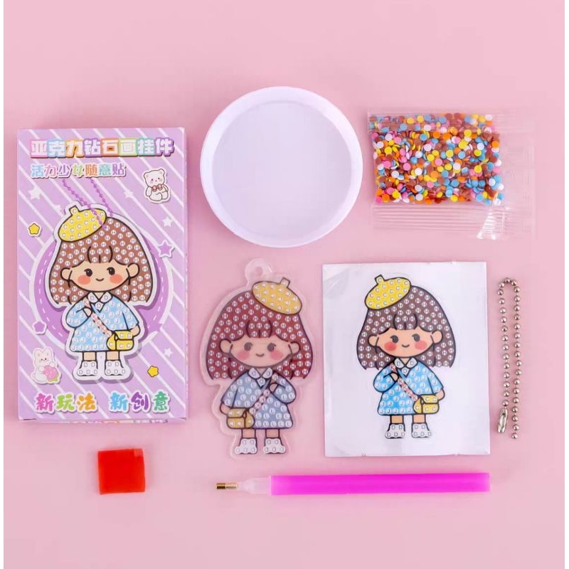 Stiker Diamond DIY|Gantungan Kunci Momo|Stiker MOMO