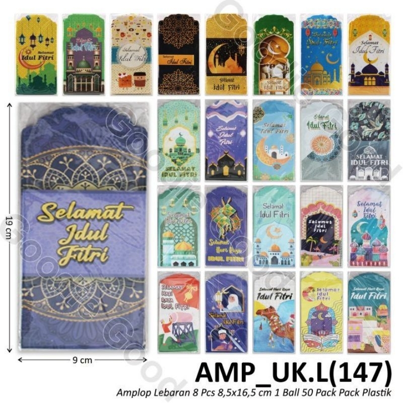 

[8 PCS] AMPLOP LEBARAN - AMPLOP IDUL FITRI - UKURAN L (16,5 X 8,5CM)