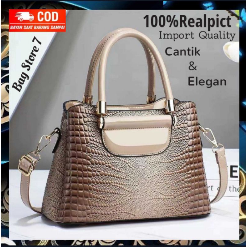 TAS CROCO SELEMPANG BAHU SHOULDER BAG KERJA KANTOR WANITA CEWEK REMAJA PEREMPUAN IMPORT BRANDED BATA