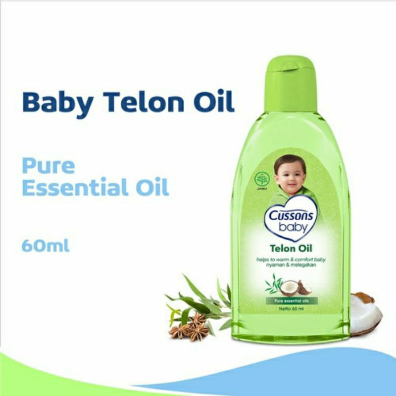 Cussons Baby Telon Oil Plus 60ml | 30ml Untuk Bayi Natural Pure Essential Oil Plus (Kemasan Baru)