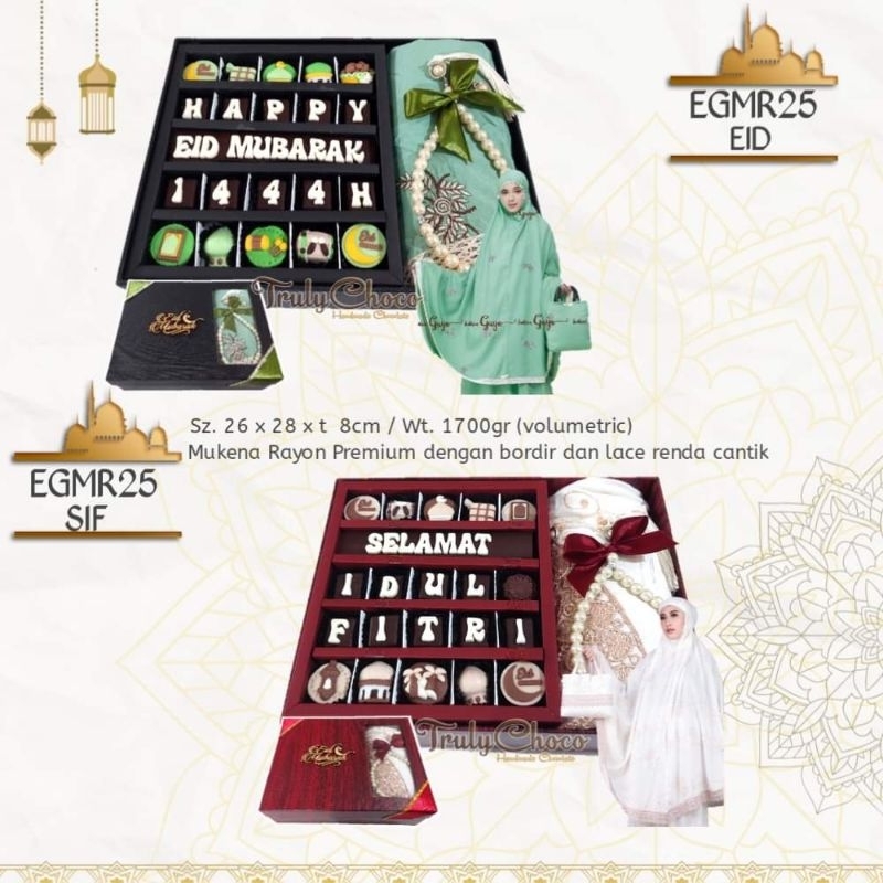 

Hampers Lebaran idul fitri coklat trulychoco EGMR25 mukena