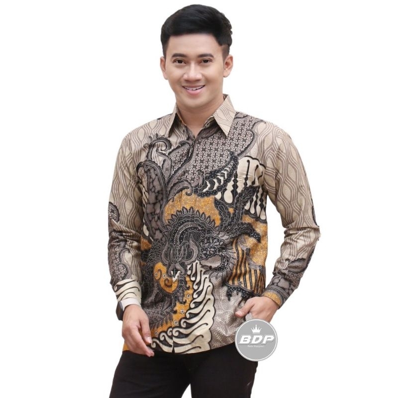 batik pria lengan panjang dengan ukuran m l xl xxl