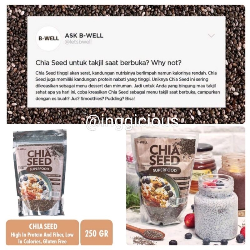 

B-well Chia Seed Peru 250gr Chia Seed Impor Super Food Chia Seed Import Selasih Impor makanan sehat gluten free food Biji Chia Peru Super food Chia Seed Peru