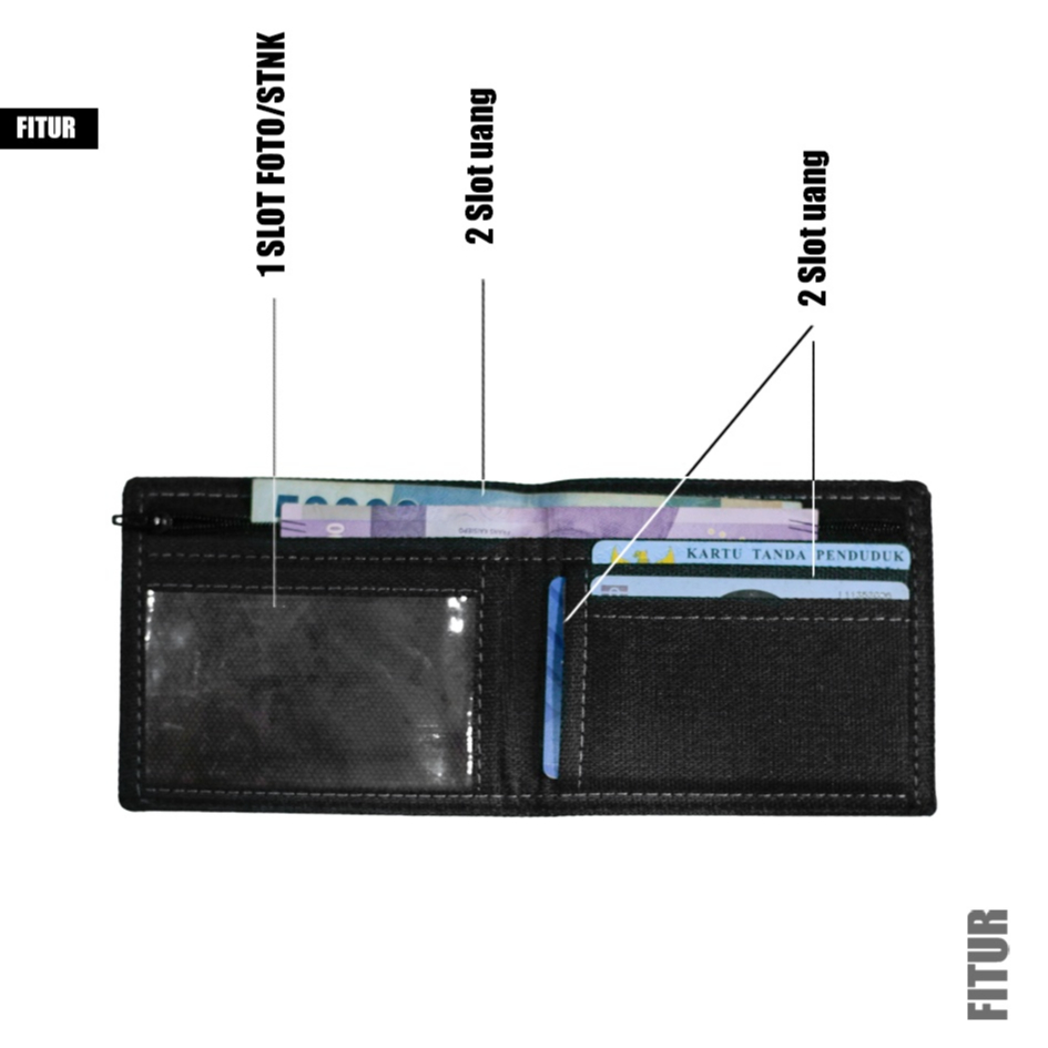Amt Plat Dompet Pria Bahan Kanvas