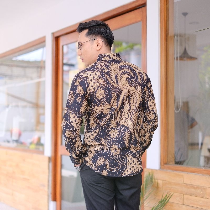 BAJU KEMEJA BATIK PRIA COWOK LENGAN PANJANG SLIMFIT ATASAN BATIK PREMIUM PRIA COWO PRABUSENO KONDANGAN KJ 014