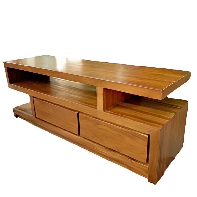 LEMARI TV MINIMALIS MODERN KAYU JATI UKURAN PANJANG 150 CM / BUFET MEJA TV RUANG KELUARGA DAN KAMAR