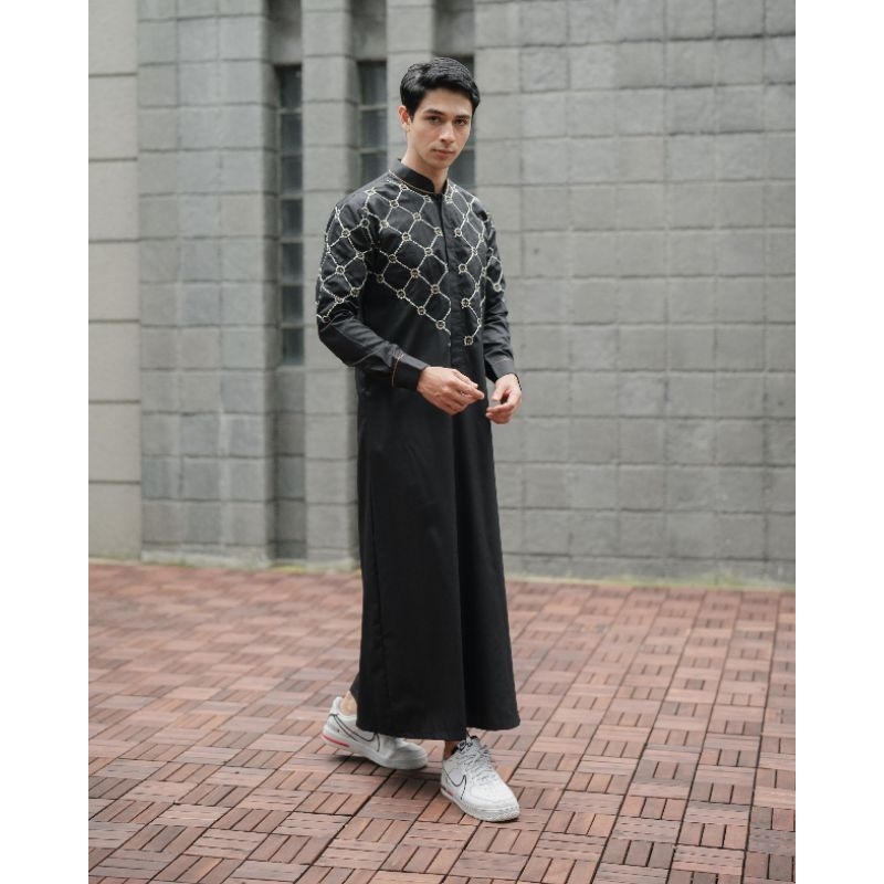 Gamis Bordir Pria NUC.ID Akbar 01 (Hitam)