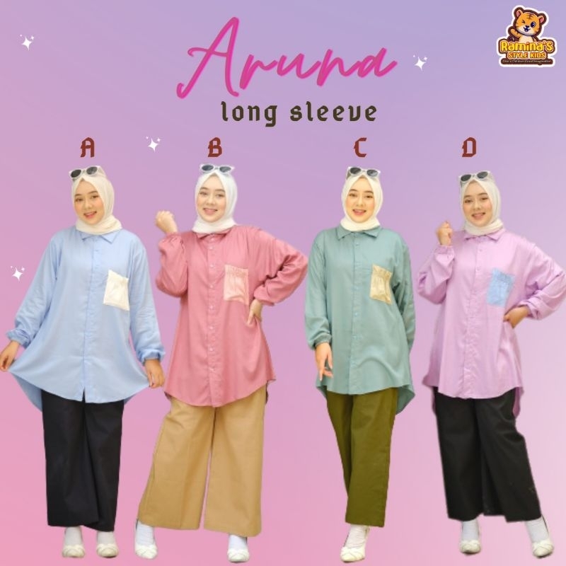 Pre order ‼️Set Couple Mom's n Kids Aruna Long Sleeve by Ramina / Set Couple bisa Cod