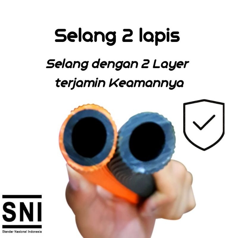 Selang Gas 3 Lapis SNI HARGA PER ROLL 50 Meter Selang Waterheater