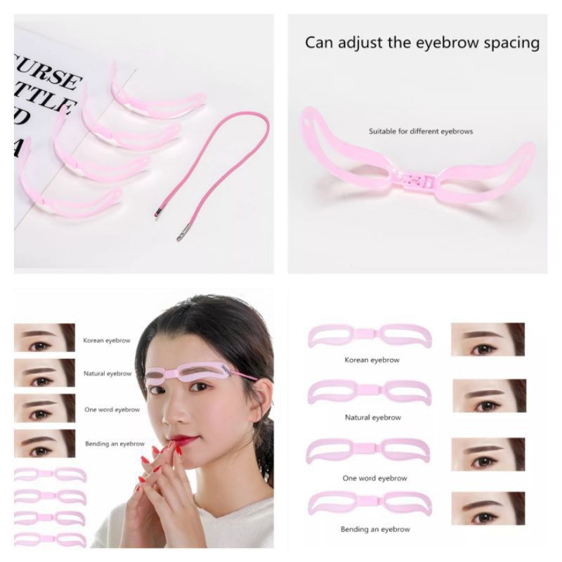 Eyebrow Template Adjust Cetakan Alis 4 In 1 Original Impor