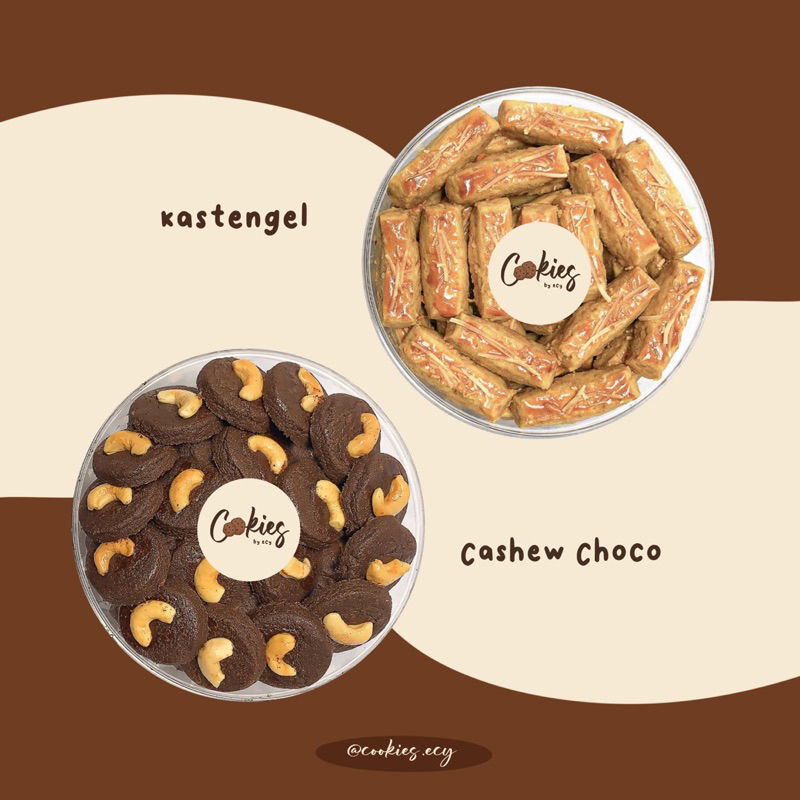 

KUE KERING Lebaran 1446 H Kastangel & Chasew 500gr Choco Cookies by ecy