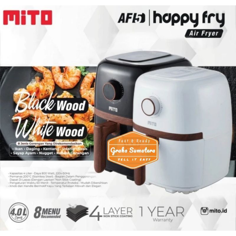 Air Fryer Mito 4Ltr AF5 Happy Fry Mito Wood Series Original Murah Medan