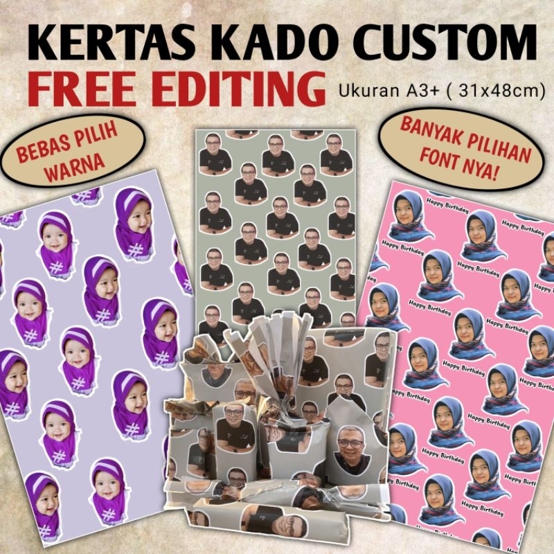 

KERTAS KADO CUSTOM MUKA/WAJAH UNIK DAN LUCU