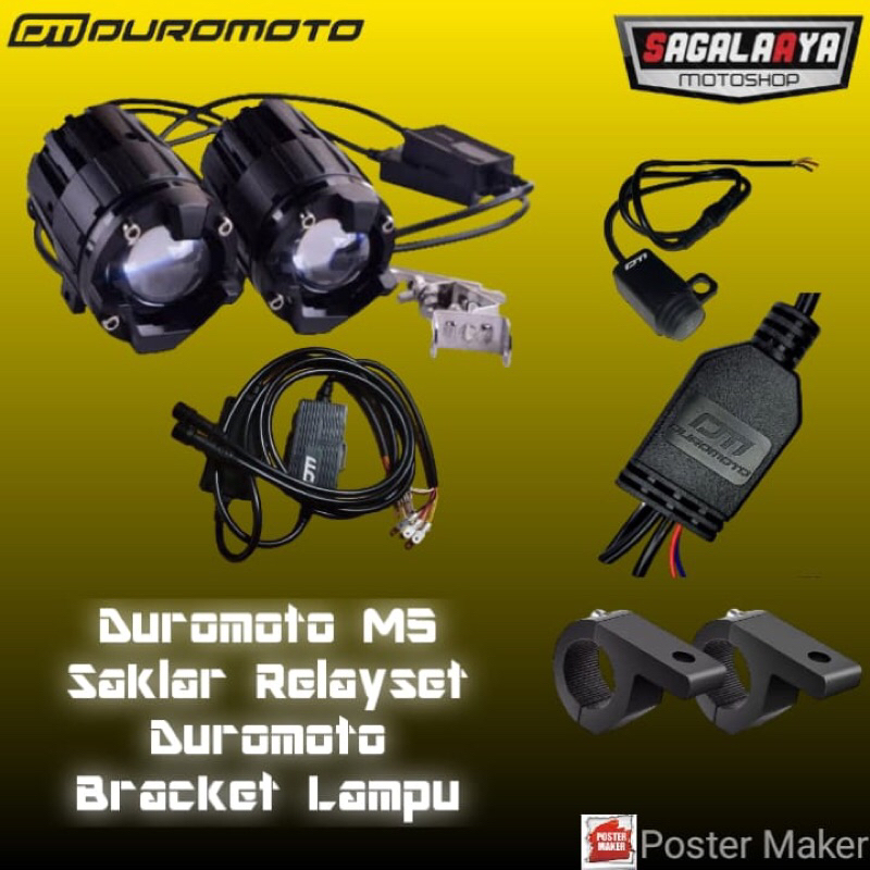 Paket Duromoto M5 Saklar Ori Duromoto Relay set Duromoto Bracket lampu Vinyx