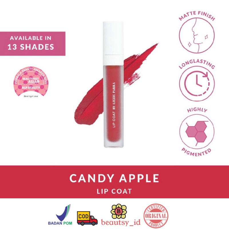 BLP Lip Coat Candy Apple By Lizzie Parra Lipstick Lipcream Lip Stick Original BPOM