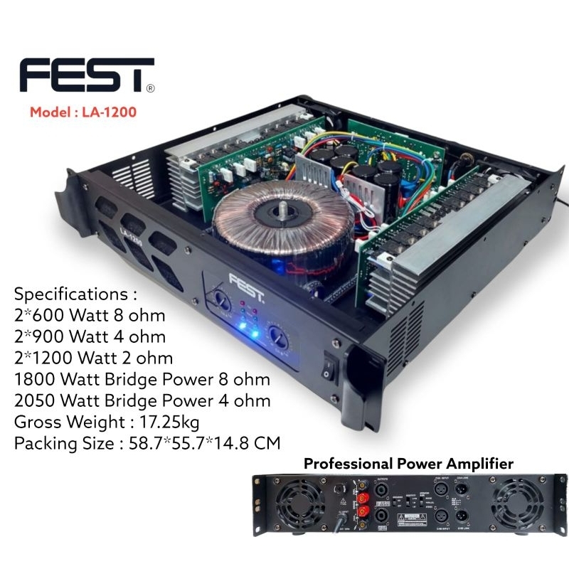 POWER AMPLIFIER FEST LA1200/ LA 1200 ORIGINAL