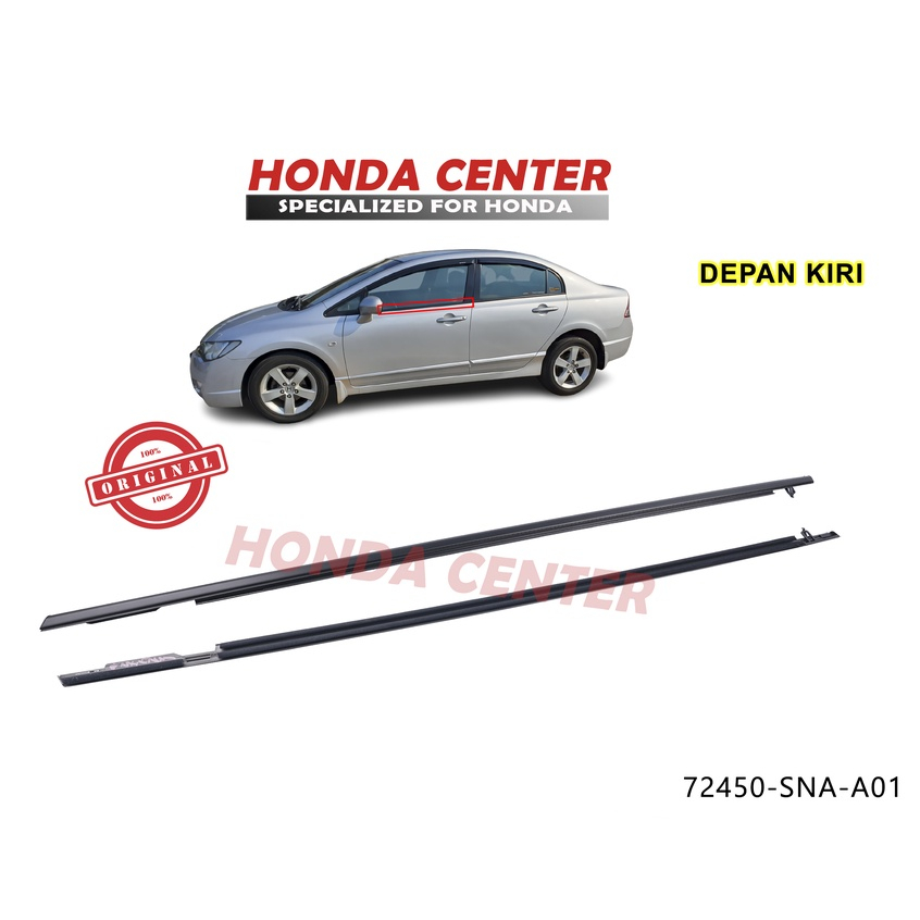 ORIGINAL HONDA,pelipit karet kaca pintu luar civic 2006 2007 2008 2009 2010 2011 depan kiri