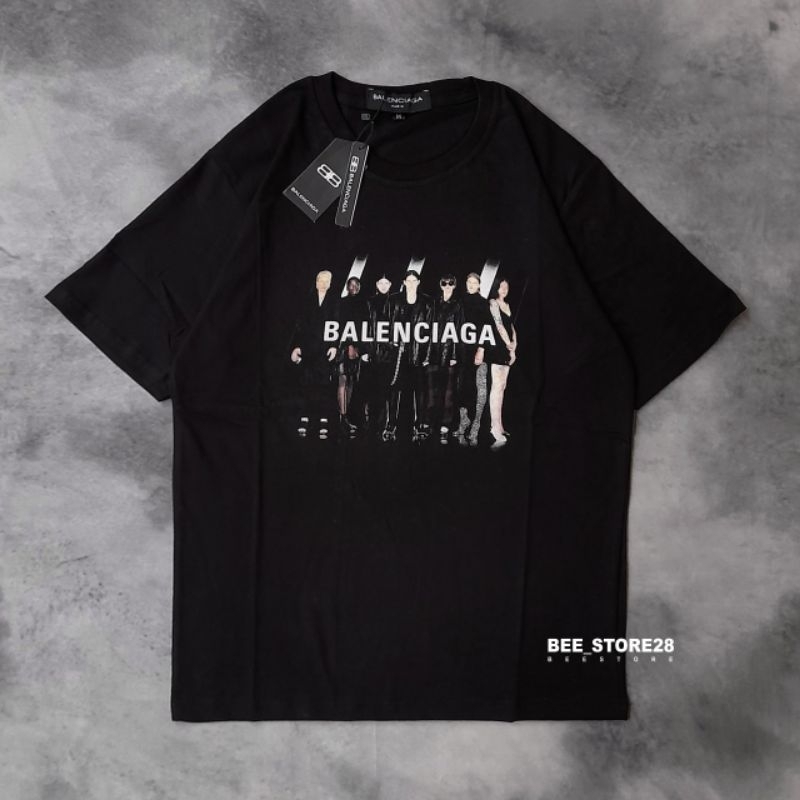 KAOS T-SHIRT BAL3NCIAGA SEVEN PEOPLE HITAM AUTHENTIC