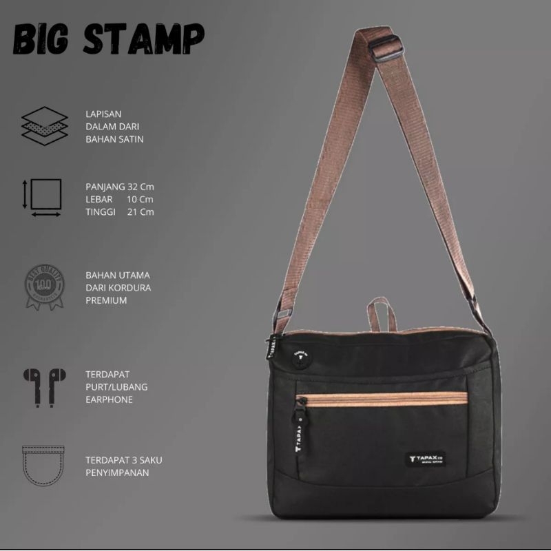 Tas Slingbag Pria Tapax Stam | Tas Selempang Laki-Laki Dewasa Menggunakan Bahan Cordura Premium - Co