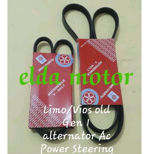 Tali Kipas V Belt Komplit Alternator AC Power Steering Toyota Limo Vios Old Gen 1 Tahun 2003-2007