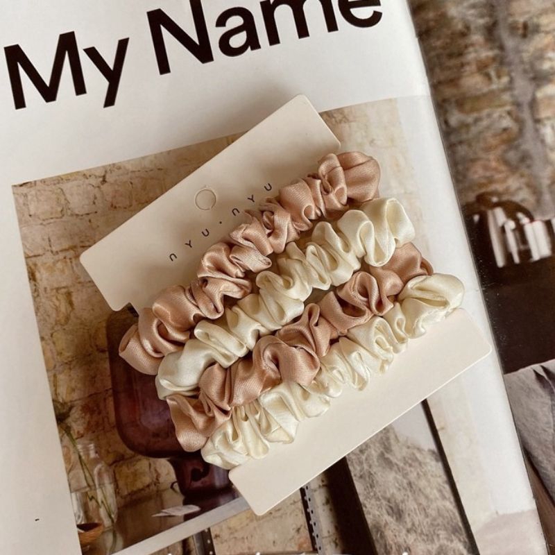 SCRUNCHIE MINI SATIN SILK IKET  KARET RAMBUT