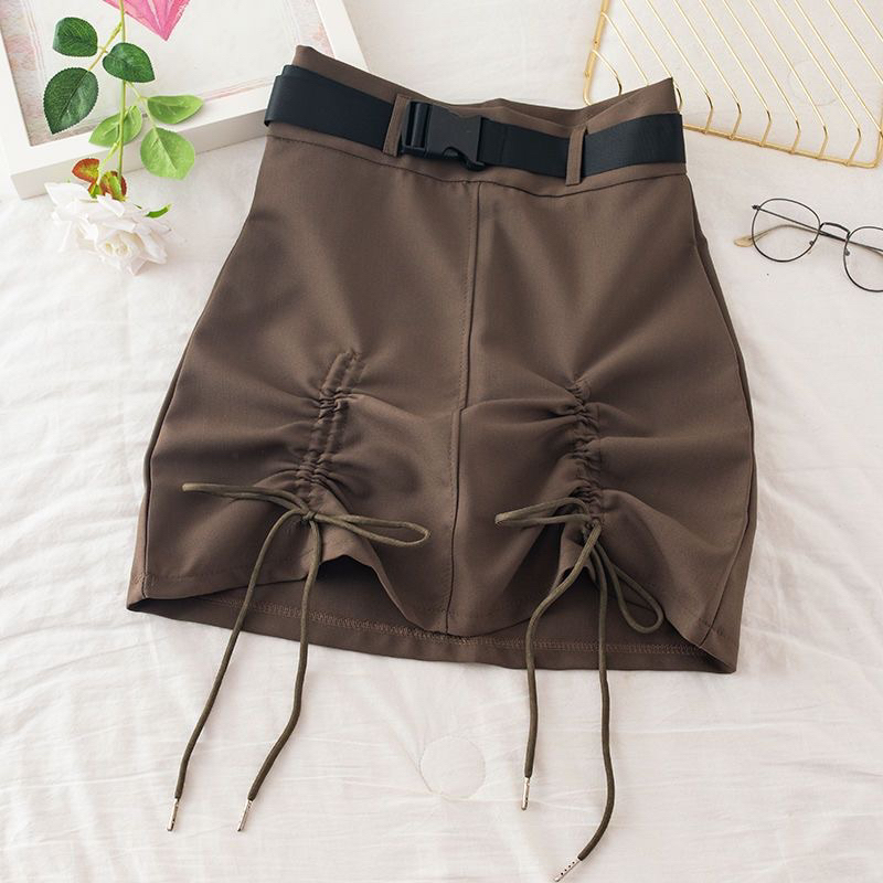 (S-XXL) double ribbon skirt rok wanita highwaist 890R