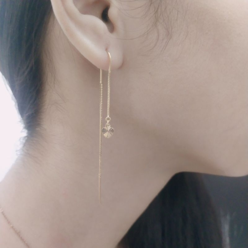 Anting panjang rose gold  dewasa model love perak asli 925/silver lapisan emas kuning murni.