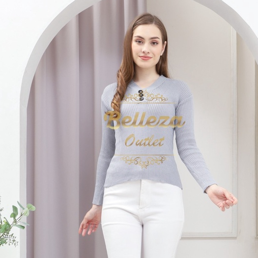 Belleza Outlet baju rajut Cardigan rajut atasan wanita Button body Fit