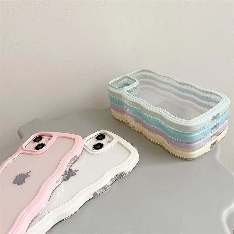 NEW! Curly Wavy Side Case Candy Full Cover Case For iPhone 13 - 14 Pro Max