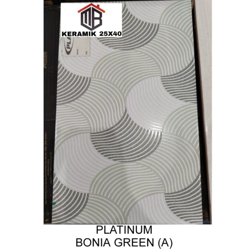 Keramik Dinding Kamar Mandi Platinum Bonia Green 25x40 kw1