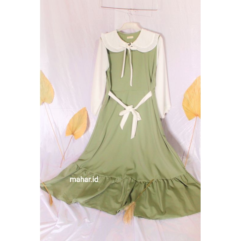 DRESS BUSUI SAGE MUDA-GAMIS HITAM TERBARU-GAMIS POLOS-GAMIS HIJAU SAGE MUDA-GAMIS LEBARAN-DRESS LEBA