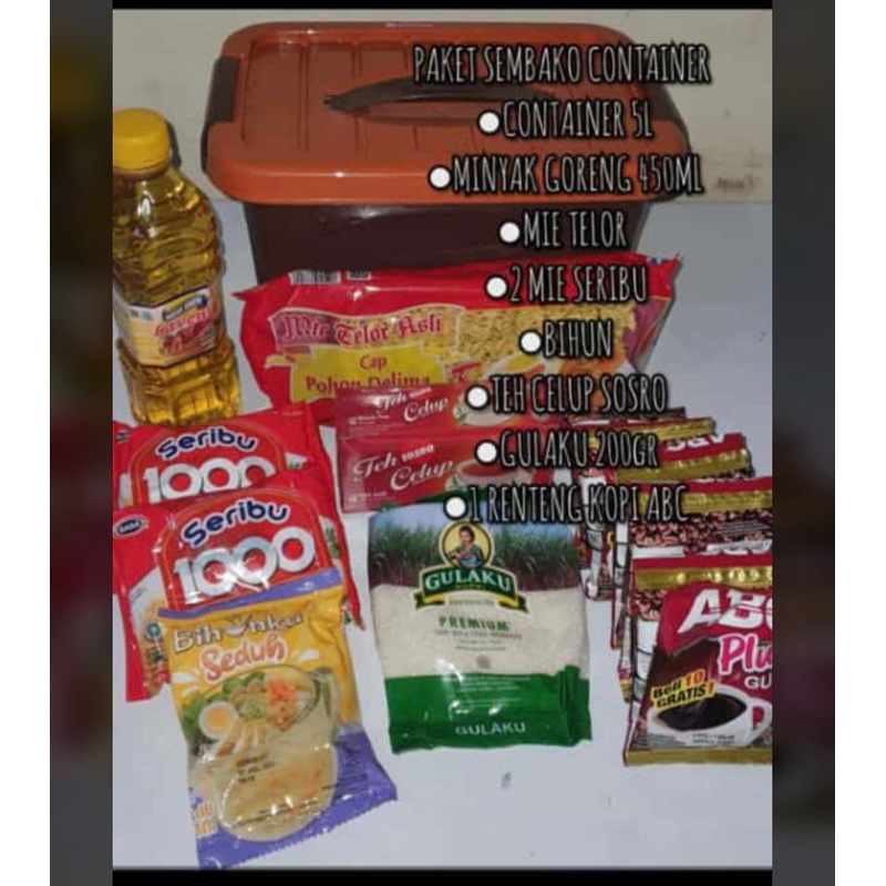 

Paket sembako plus container
