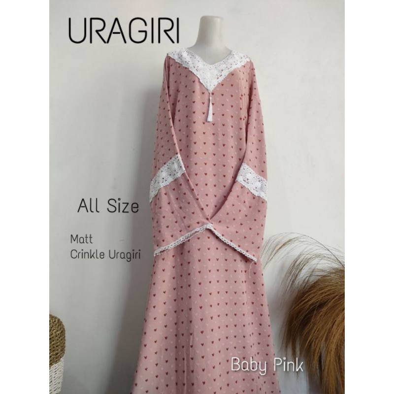 ABAYA URAGIRI MATT CRINKLE ABAYA MOTIF CANTIK ||abayasholat354