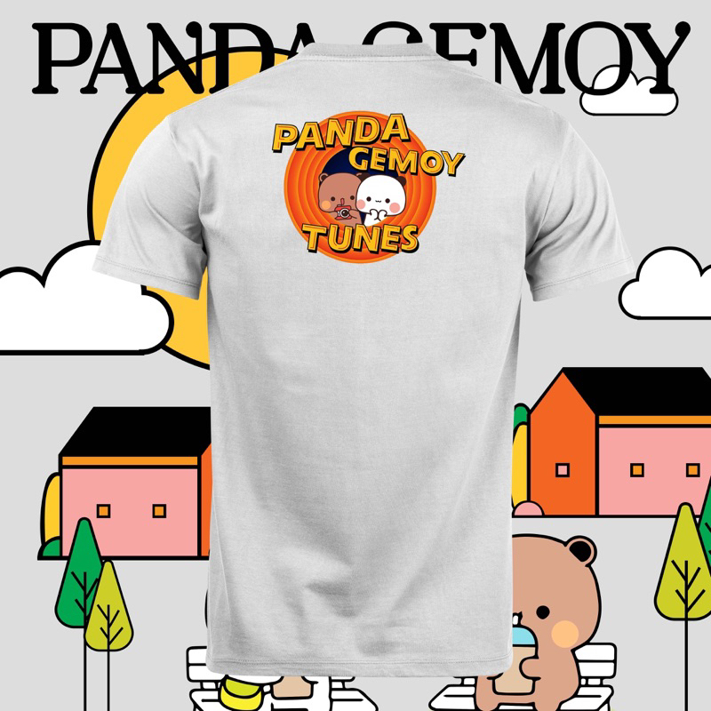 T-shirt Kaos Stiker Whatsapp Panda Gemoy Tunes - Kaos Lucu Loney Panda Gemoy Unisex Pria Wanita Coup