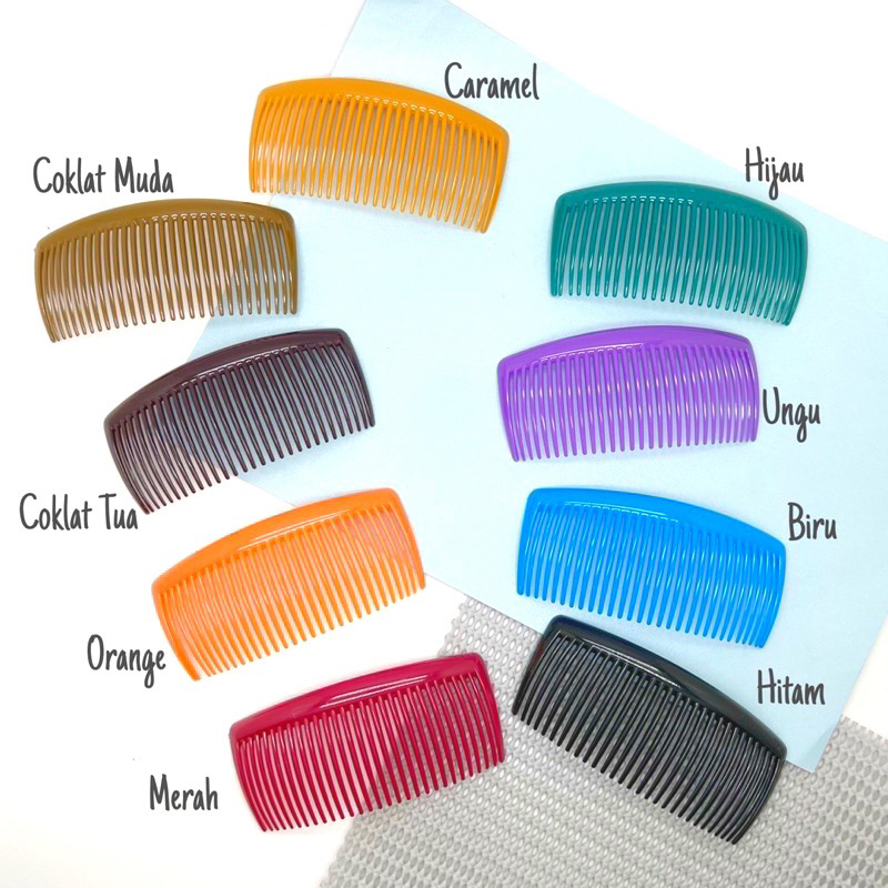 SIRKAM RAMBUT WARNA POLOS Uk. 10cmx5cm/  SIRKAM RAMBUT PLASTIK SIRKAM MURAH