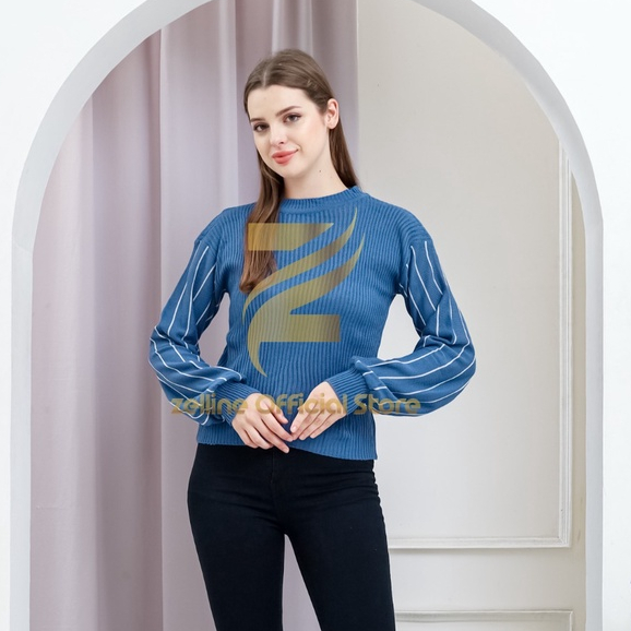 zelline official atasan rajut wanita vania blouse sweater