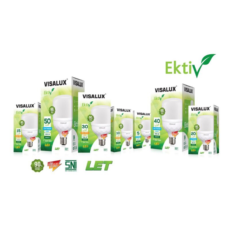 BOHLAM VISALUX EKTIV LET / BOLA LAMPU VISALUX LED BLUB 5 WATT / 10 WATT / BOHLAM LED T BULB VISALUX 