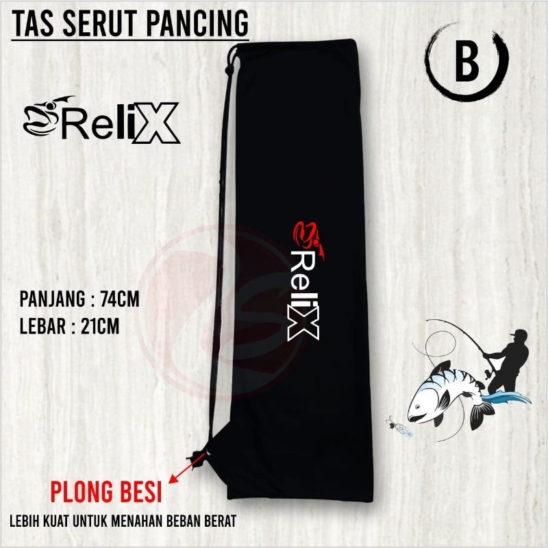 Tas serut mancing Tas joran dan perlengkapan alat2 mancing TSA hitam mancing string bag fishing spor