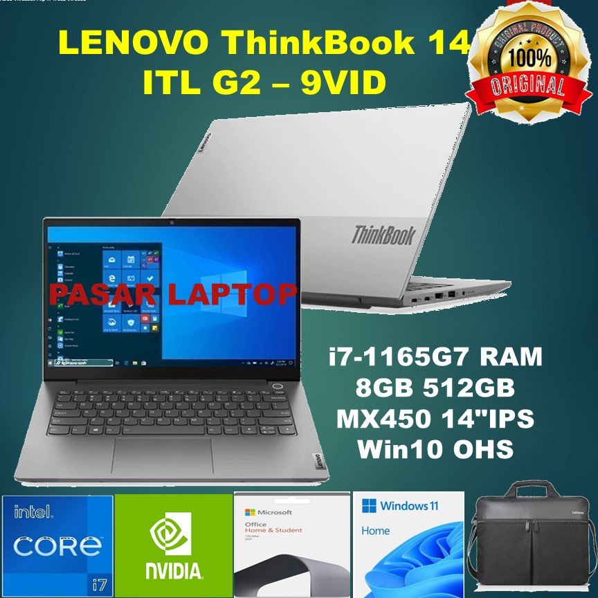 LENOVO ThinkBook 14 ITL G2-9VID  i7-1165G7 8GB 512GB MX450 14"IPS  WINDOWS 10 + OHS