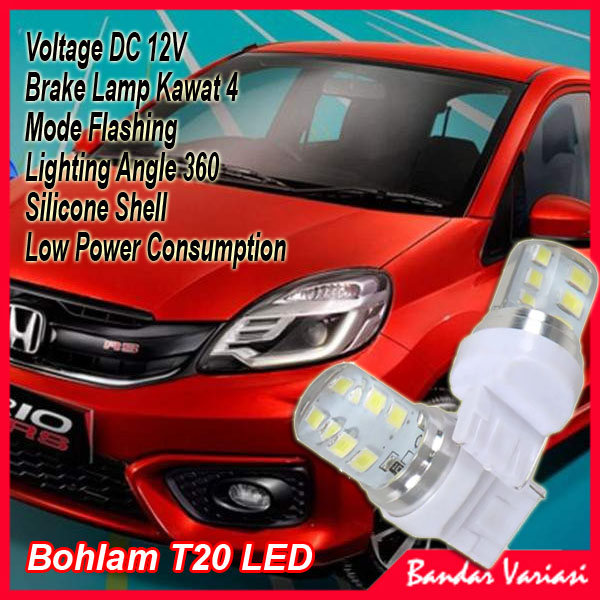 Bohlam T20 LED Tancap Lampu Rem Kawat 4 - 12V