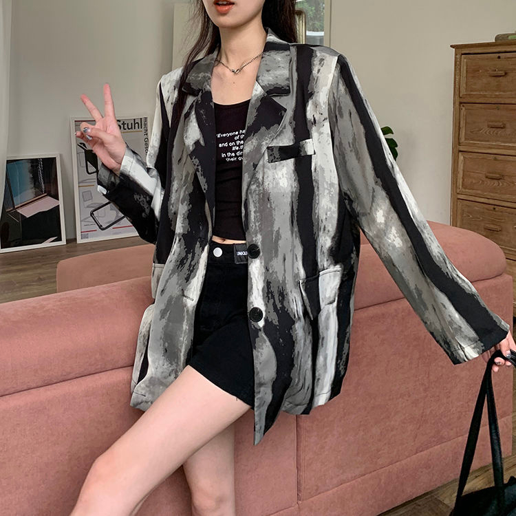 Kemeja Tie-dye Kekinian Wanita Blouse Import Shirt Korean Style Baju Atasan Wanita Lengan Panjang