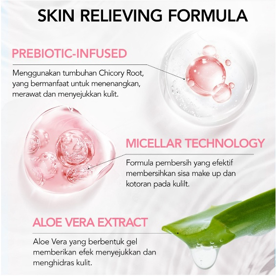 YOU Prebiotic-Infused Micellar Cleansing Water Indonesia / Pembersih Make Up 50ml 110ml / 4 IN 1 Removes Makeup Gentle Cleansing Skin Relieving Hydrates Skin / Soothing Hydrating Pelembab Remover Cleanser / Skincare Face Care / Y.O.U Series Bundle / Set