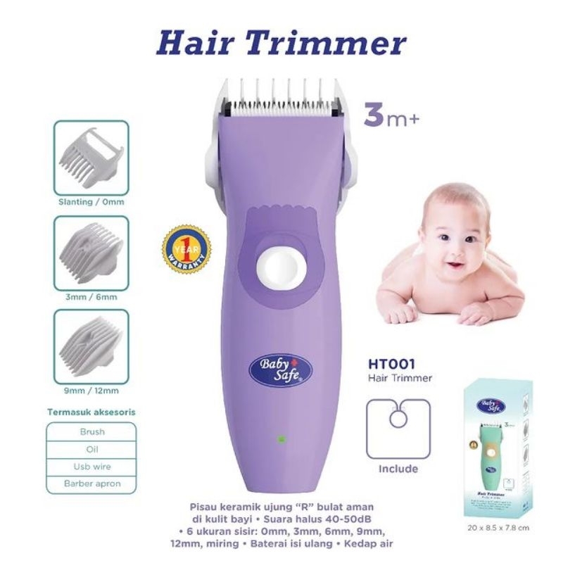 BabySafe Hair Trimmer HT001/Alat Cukur Rambut